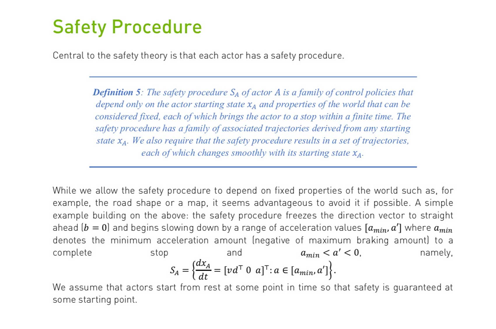 技术文件中关于「Safety Procedure」的数学定义 / NVIDIA