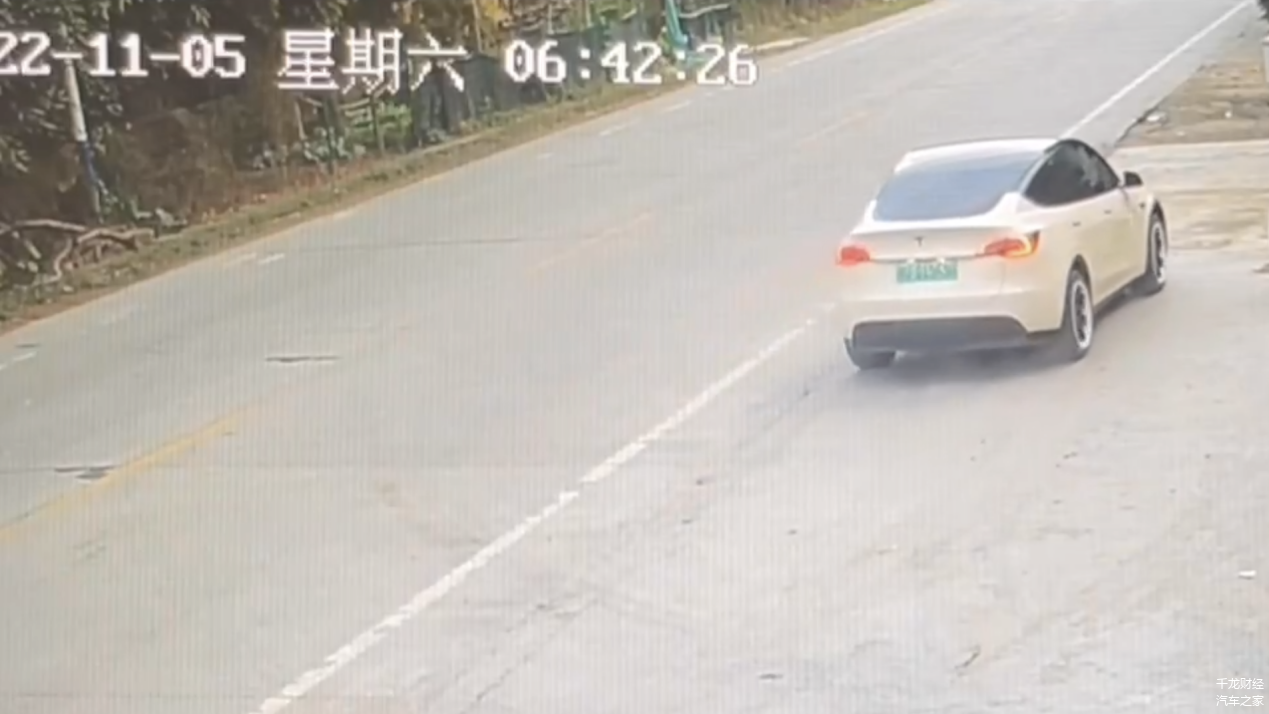 车主家属公布事故监控视频截图。