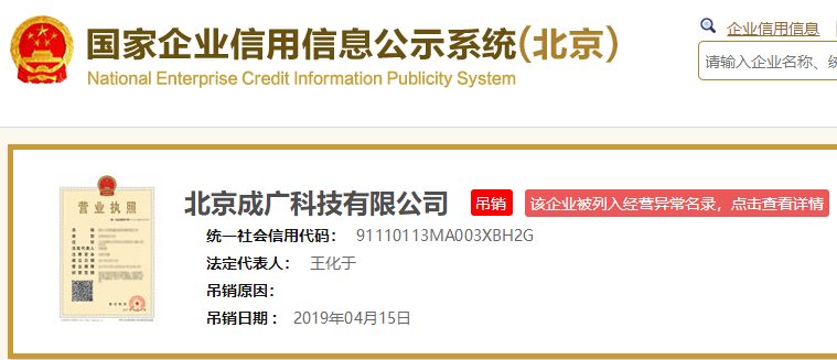 挂户公司被吊销的案例