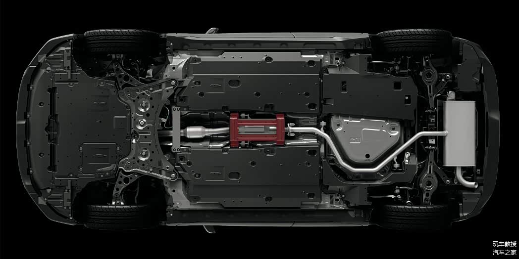 图为可供普通版本C-HR选装的H型底盘强化件