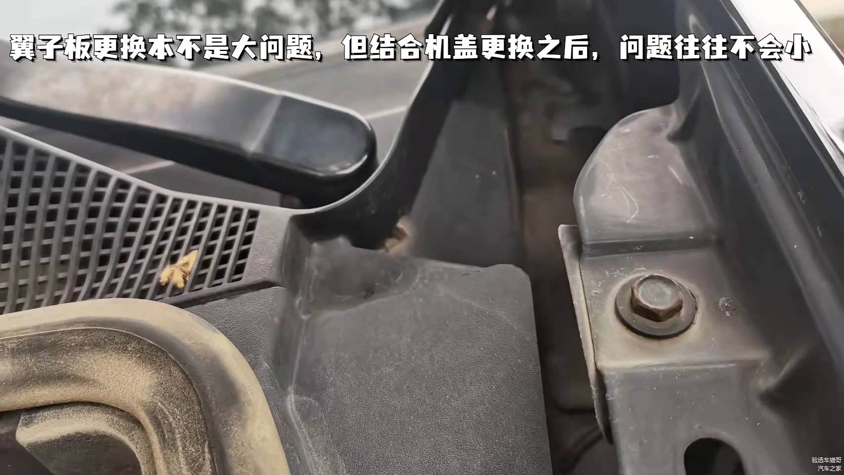 两翼子板螺丝均拆卸更换，再加上机盖问题，再一次预示着车头问题不小