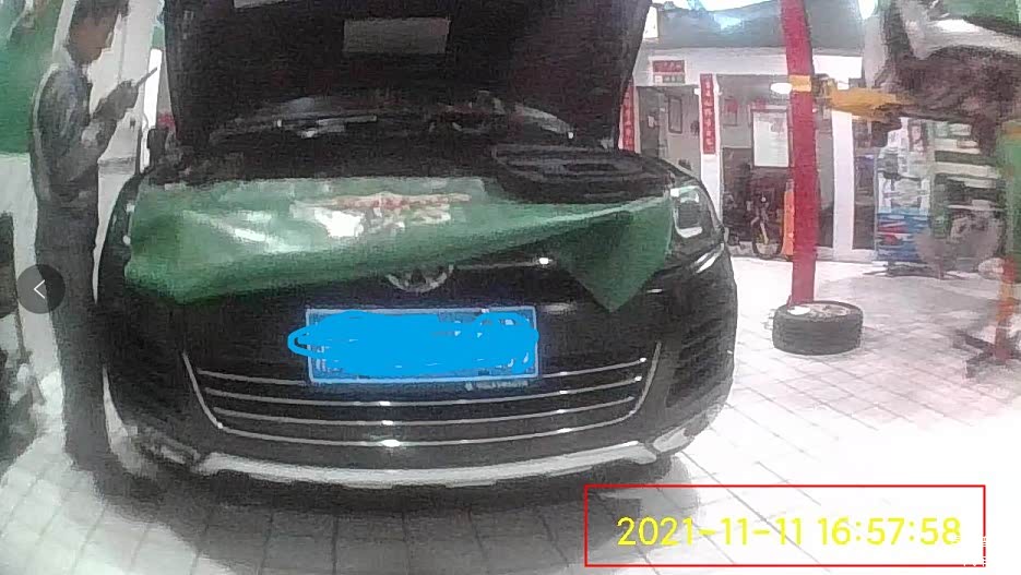 复检外观拍照 11.11下午16点50拍摄在修理厂，天已经有点暗下来了。