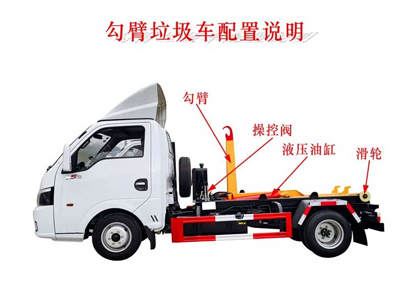 3方勾臂垃圾车 东风途逸车厢可卸式垃圾车图片