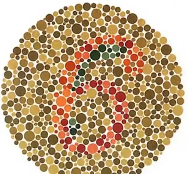 3张色盲测试图,最后一张看不到数字很正常,看到数字就出问题了