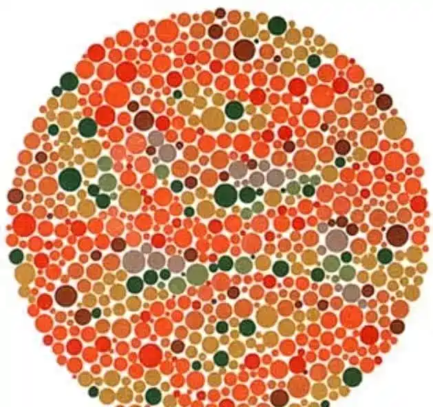 3张色盲测试图,最后一张看不到数字很正常,看到数字就出问题了