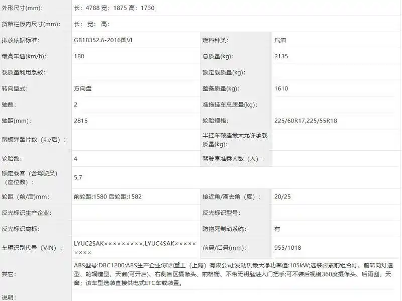 搭配了全新品牌logo北汽瑞翔x5申报信息曝光