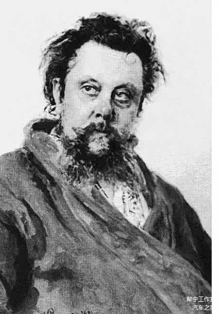 ▲穆索尔斯基画像（列宾作）。