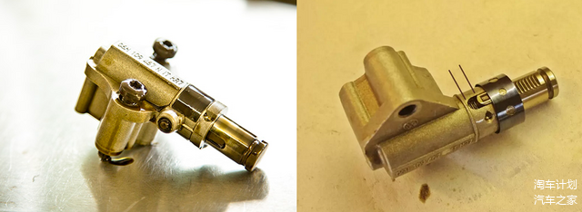 ▲左：链条张紧器 右：取出钢环