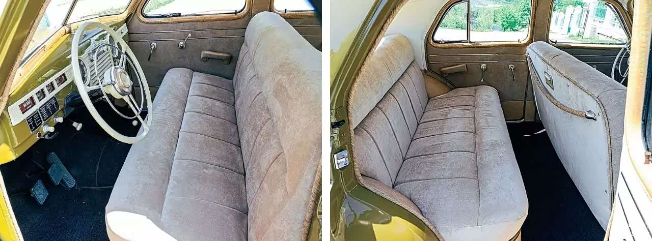 大概是为了提升舒适性，GAZ-M72前排和后排的座椅看起来就像两个大沙发
