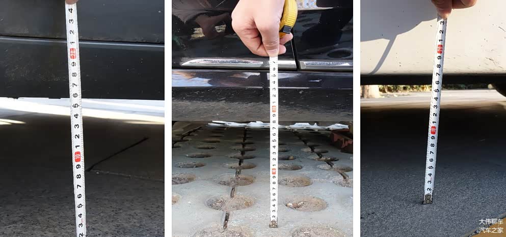 凯迪拉克CT6与奔驰E300L和宝马5系底盘高度对比测量