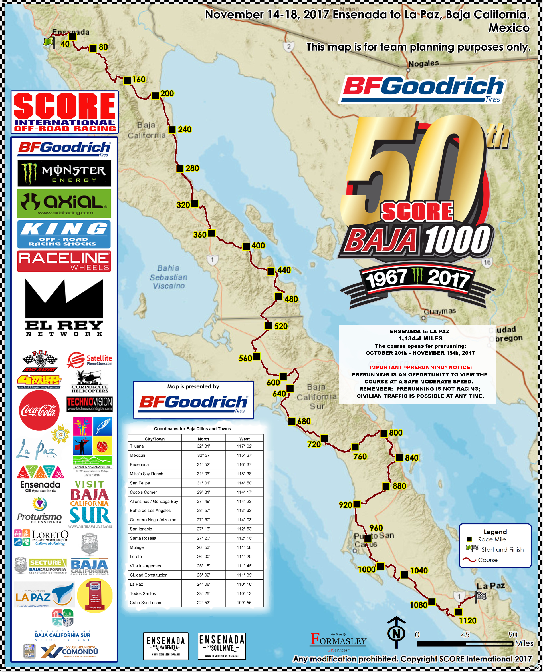 Baja 1000 宣传图， 比赛时间为11月14日至18日