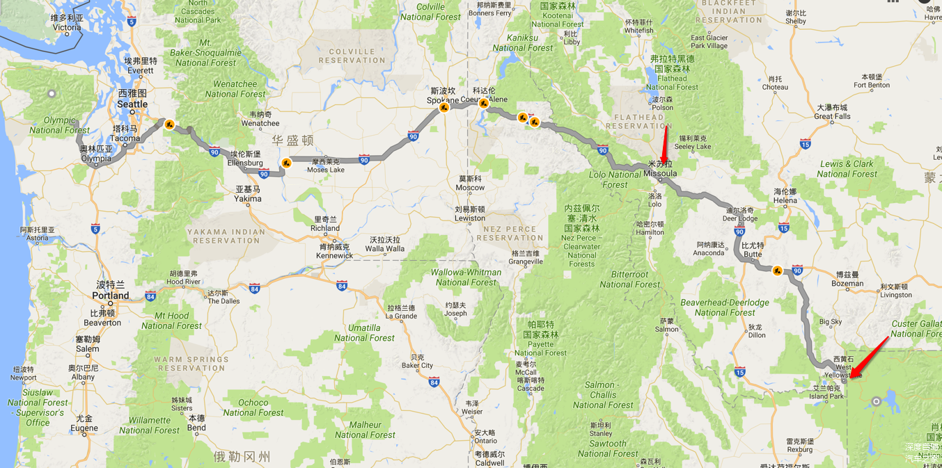 奥林匹克公园至黄石：1300KM
