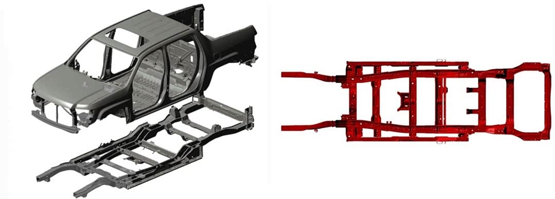单体车身+梯形大梁