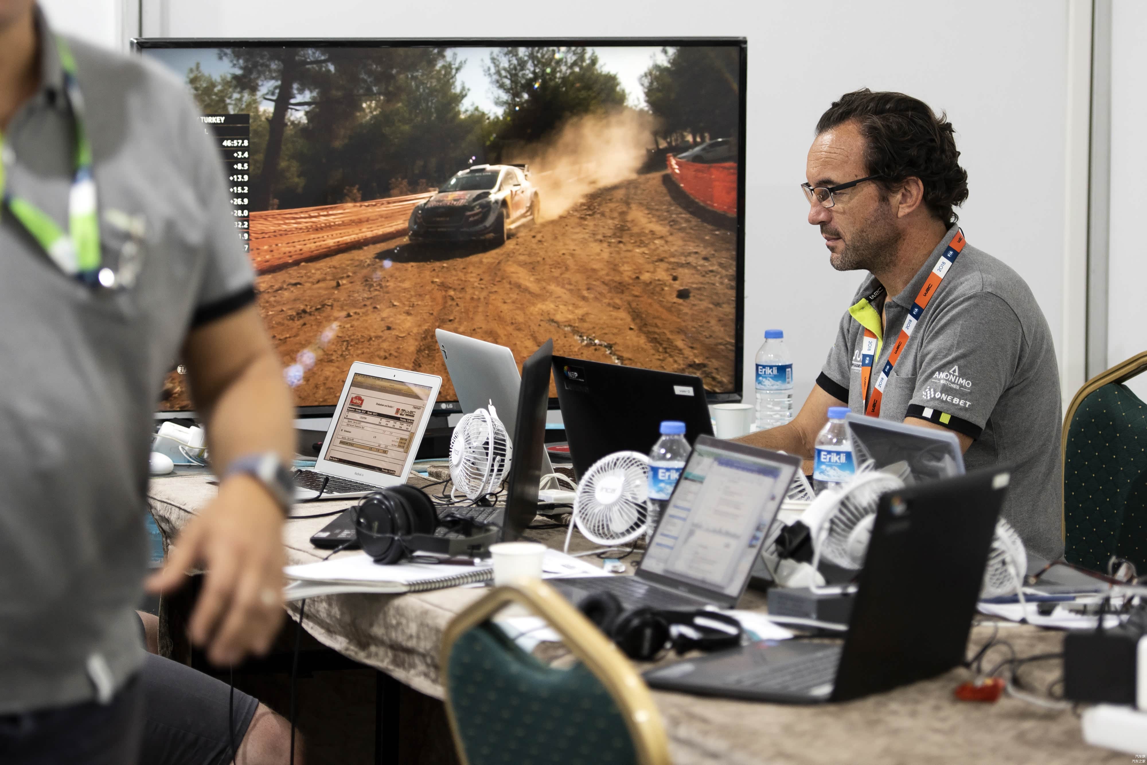 WRC直播中心一角